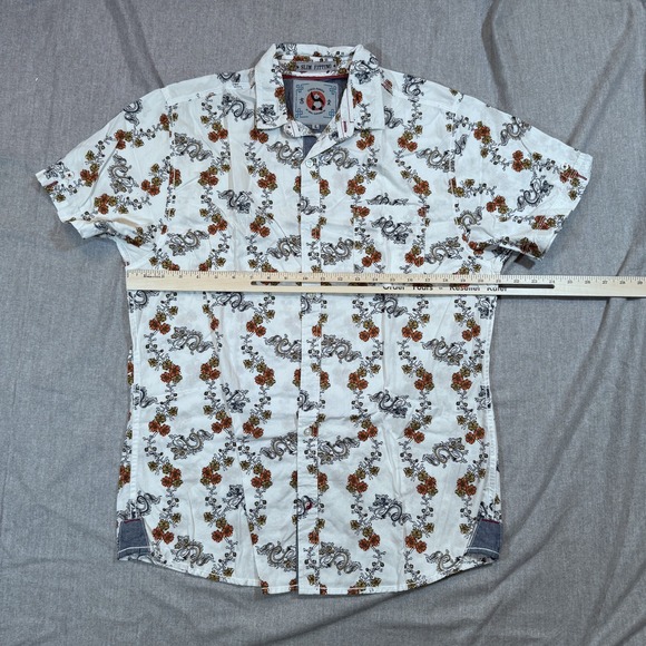 Disco Panda Shirt Mens Large Dragon Floral Print Slim Fit‎ Summer Graphic Tee - Picture 7 of 11